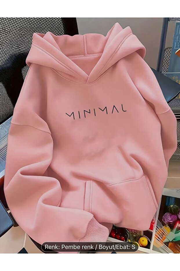 Minimal Printed Ka Hooded Weatshi̇rt