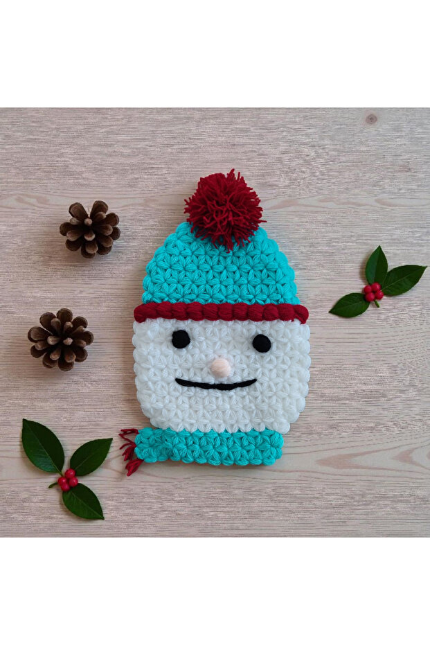 Cute Snowman Themed Hand Knitted Bath Washcloth