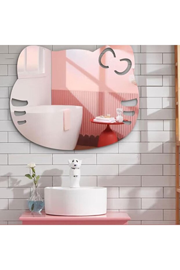 ملصقات ديكور حائط مرآة أكريليك ثلاثية الأبعاد - تصميم قطة (25×30 سم)، قابلة للإزالة