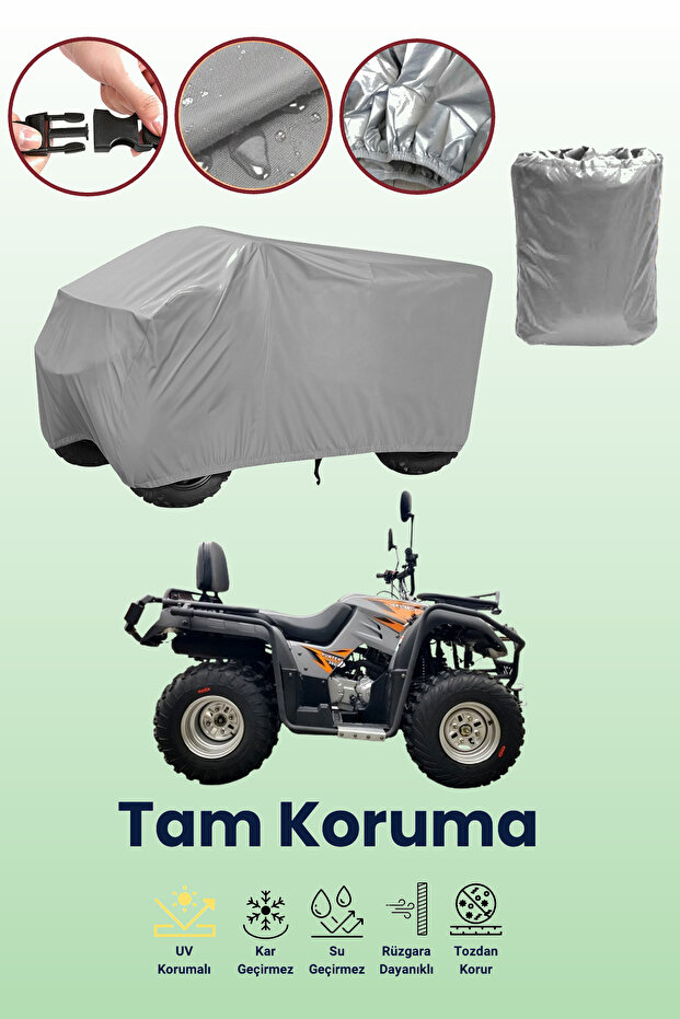 غطاء رمادي اللون من نوع Arora Hunter 350 ATV، غطاء واقي للدراجات الرباعية
