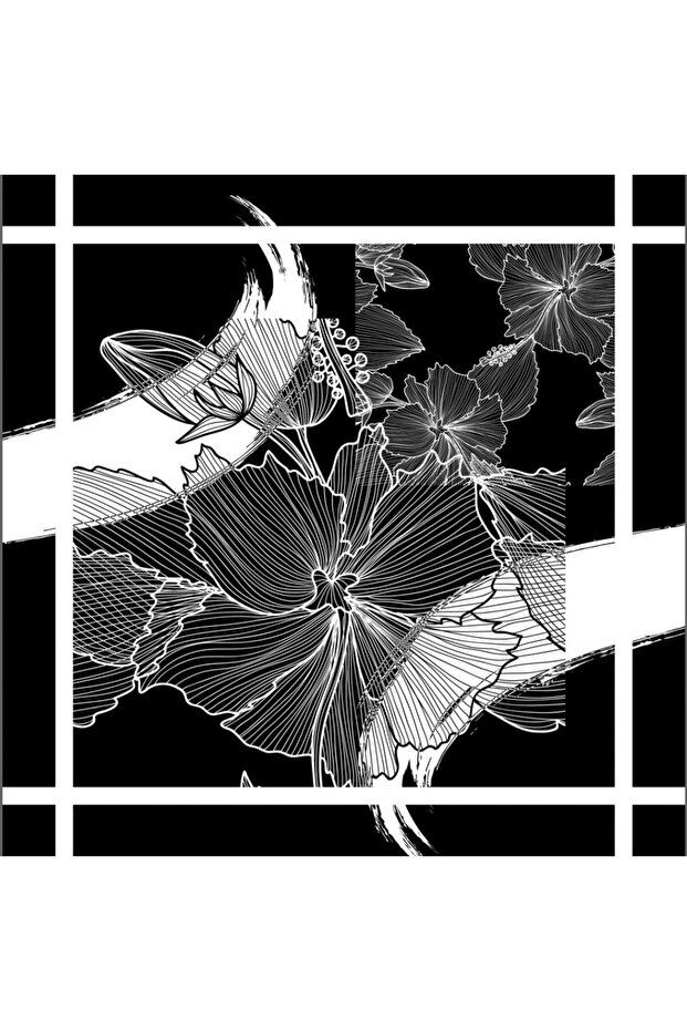 وشاح منقوش باللون الأسود - 2