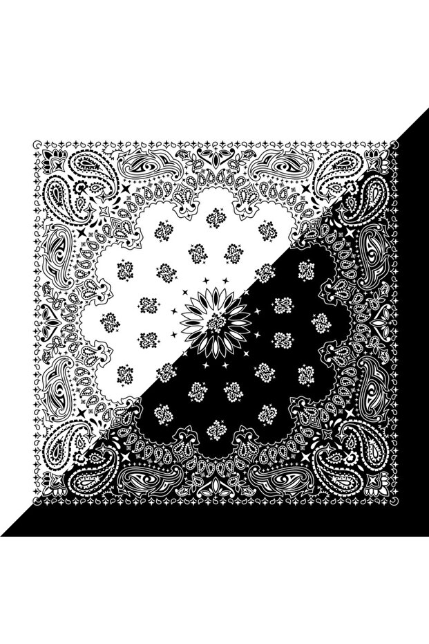 Desenli Fular Beyaz - 4