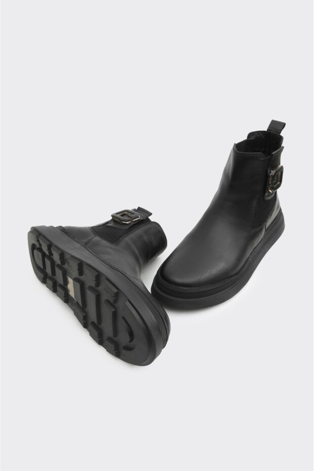 Düz Taban Hakiki Deri Kadın Bot - 4