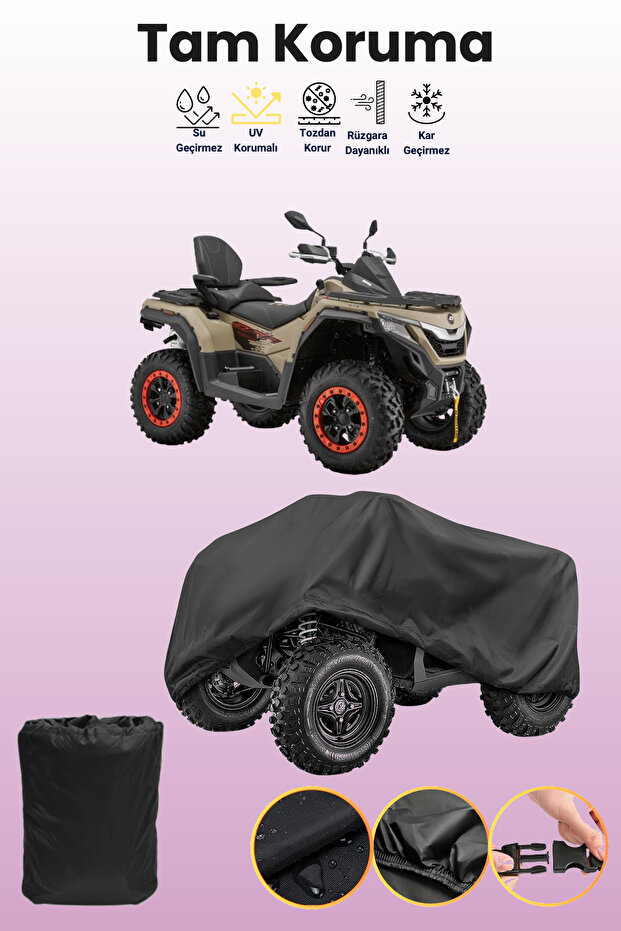 Black Kuba Hussar 220 Atv Tarpaulin, Atv Protective Cover