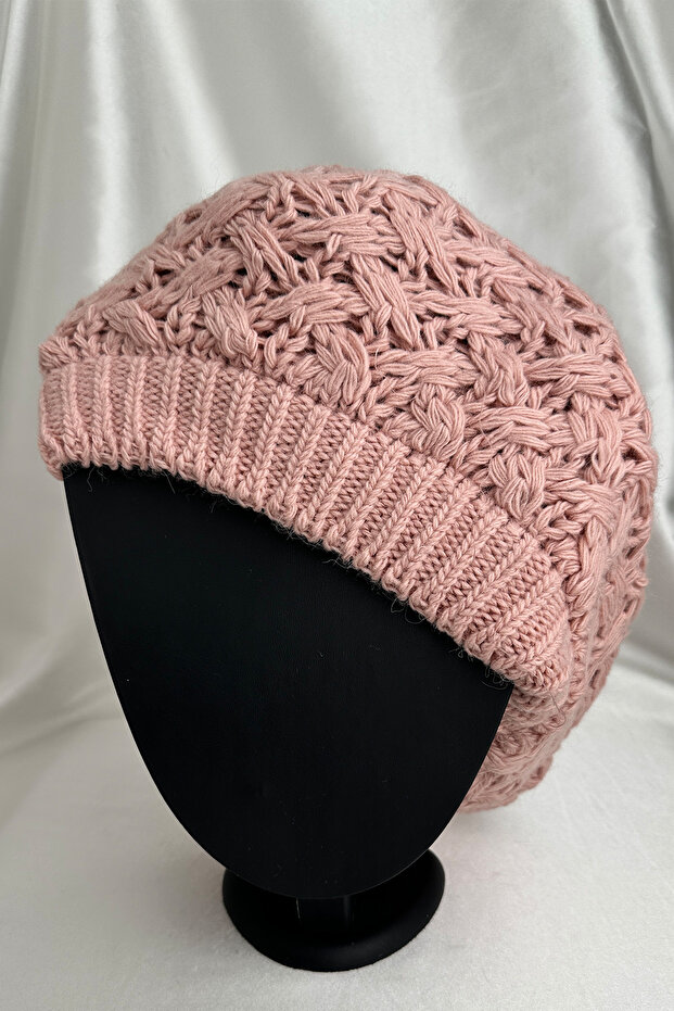 قبعة محبوكة منفوشة بنمط فضفاض وناعم - 5