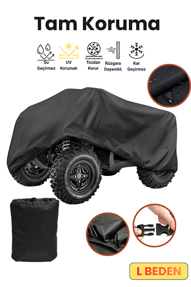 Black L Size Atv Cover, Atv Protective Cover
