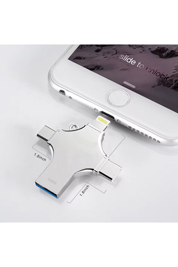 4-in-1 Usdb 3.0 Micro Sd Card Reader & USB Converter iPhone Android Otg Flash Drive - 4