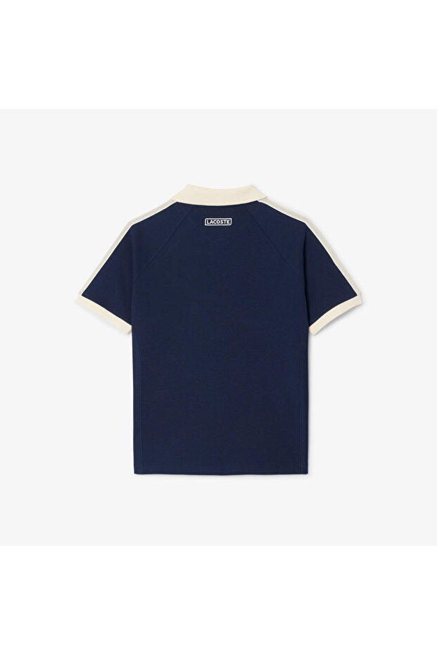 Erkek Classic Fit Organik Pamuk Renk Bloklu Lacivert Polo - 5