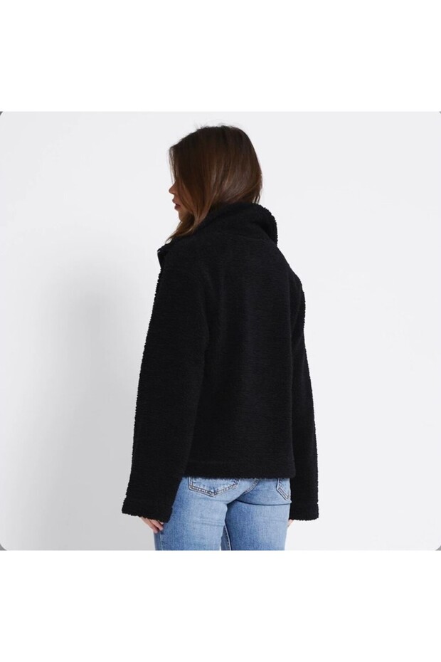 Siyah Peluş Ceket - 2