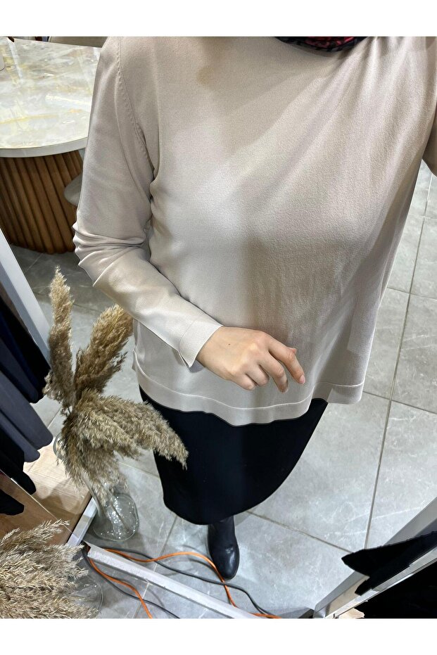 902 Basic Merserize Tunik Bej - 3