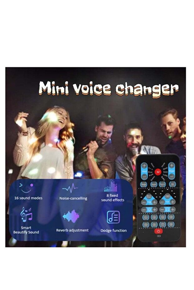 Mini Voice Changer Device, Portable 8 Sound Effects, Multi-Language Handheld Sound Card - 3