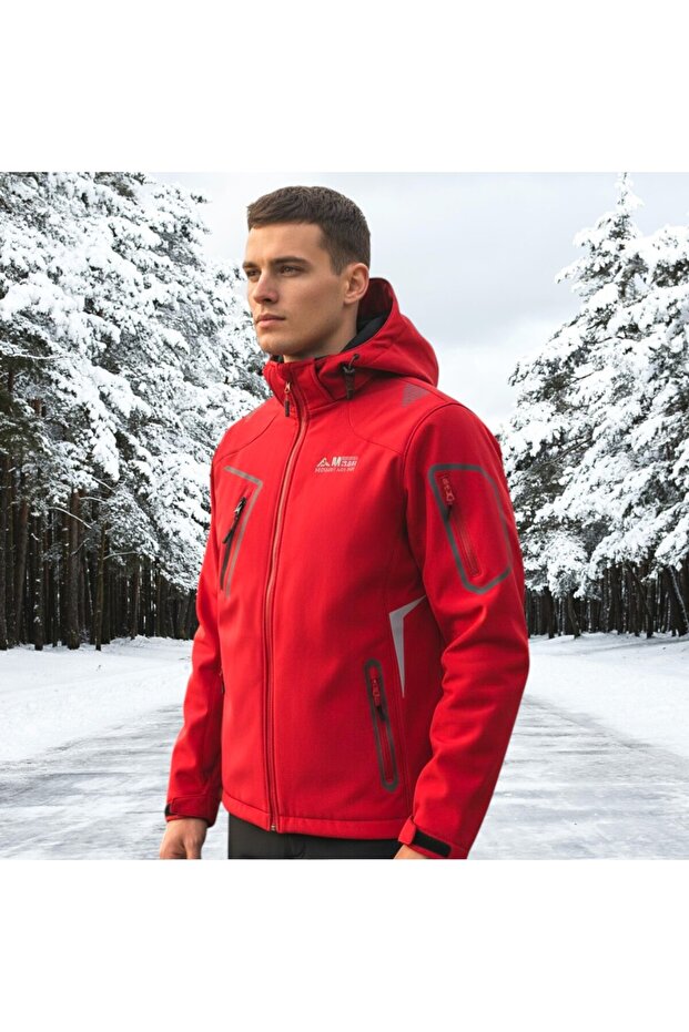 Double Softshell Mont - Kırmızı - 3