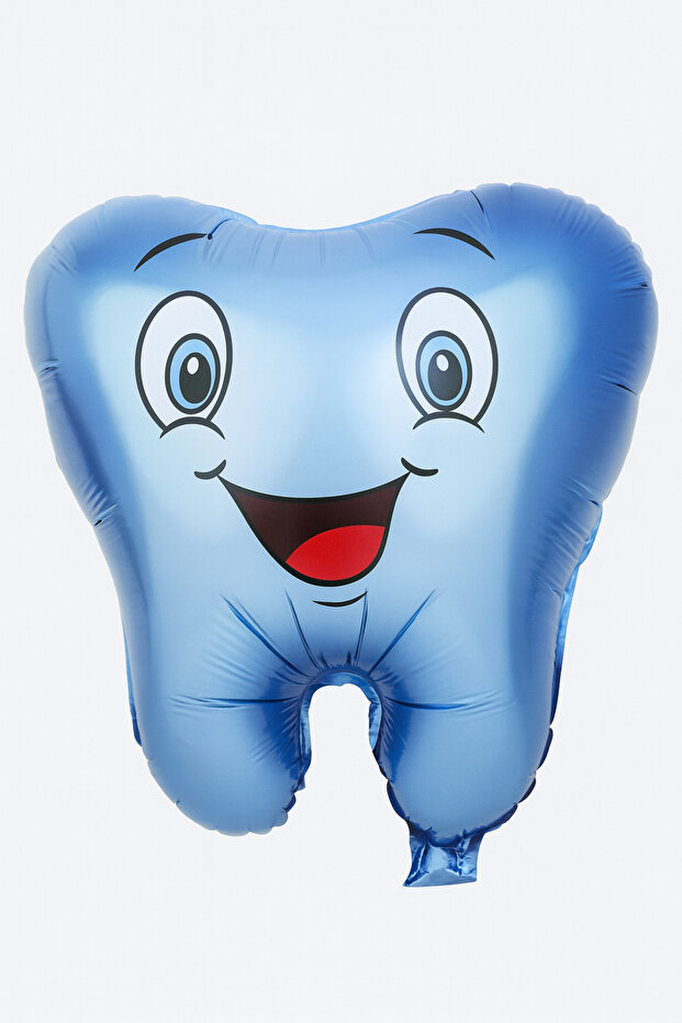 Blue Tooth Foil Balloon – Tooth Wheat Ornament – Smiling Tooth Balloon 45 cm Party Accessory