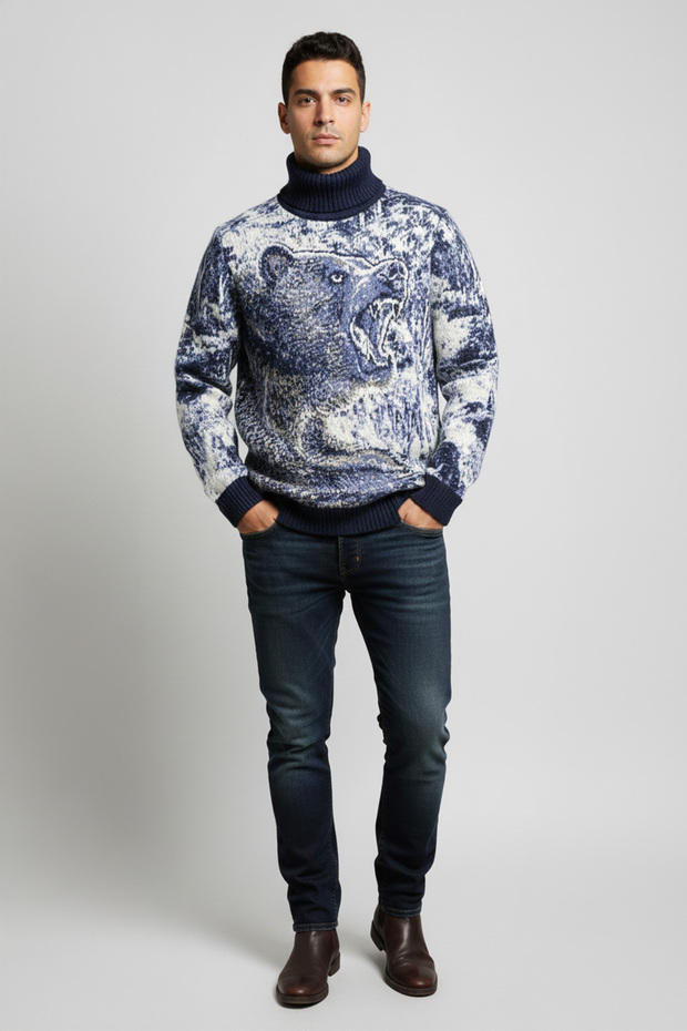 Pulover cu model pentru bărbați - 2