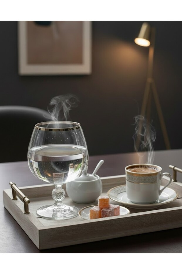 Crystal Coffee Side Water Glass Platinum 250Cc