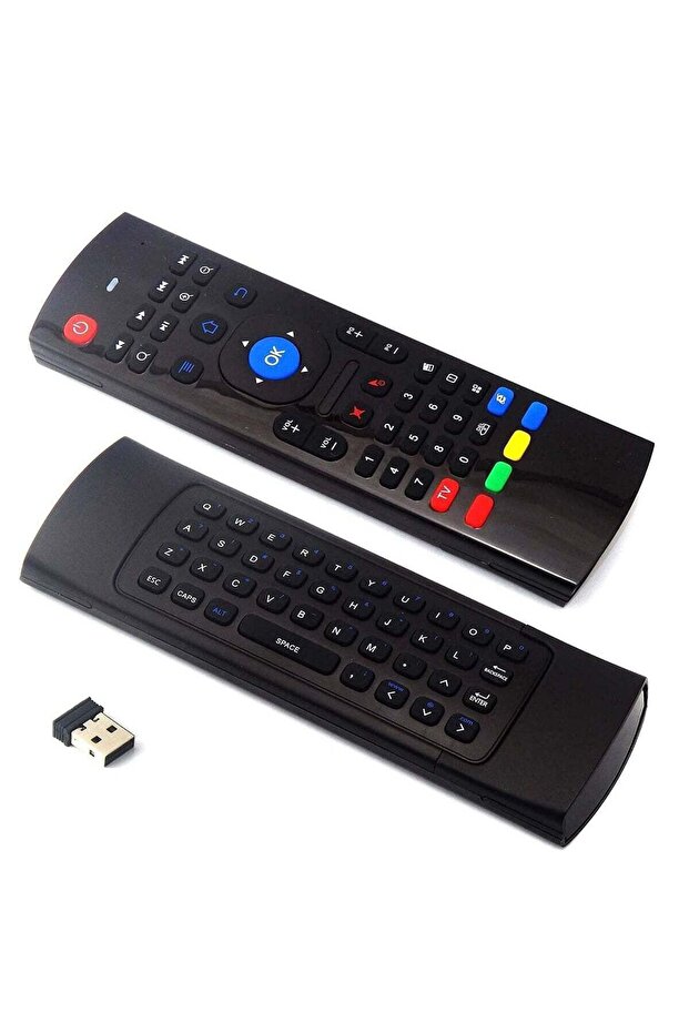 ماوس هوائي صغير MX3 Pro مزود بلوحة مفاتيح ووحدة تحكم طيران ثلاثية الأبعاد و3 جيروسكوبات و3 مقاييس تسارع ومنفذ USB نانو