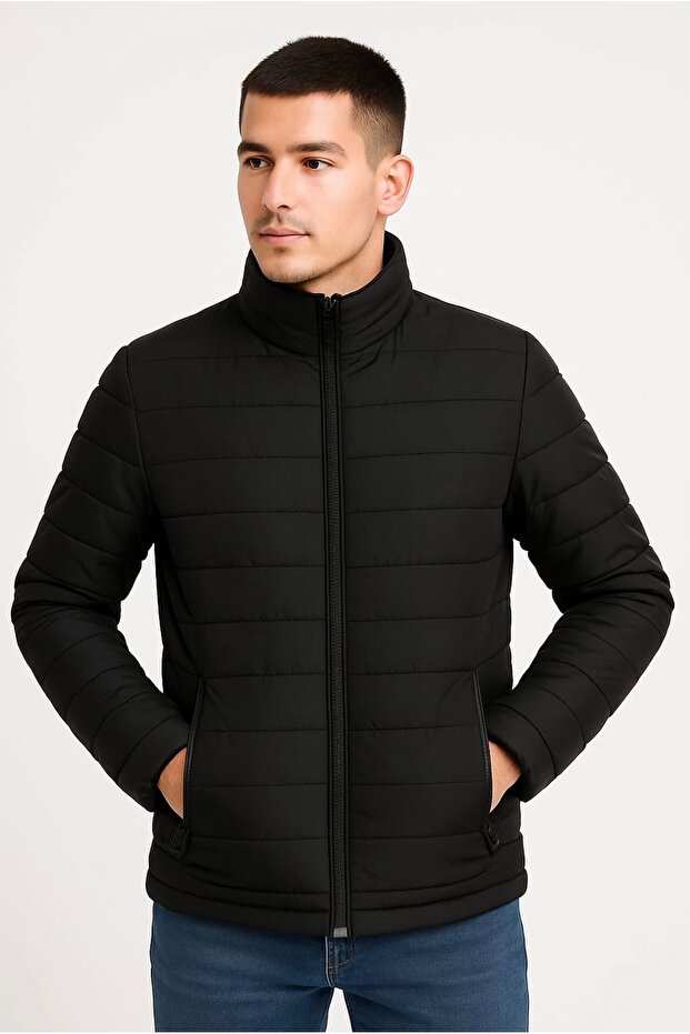 UNISEX SİYAH ŞİŞME MONT - 2