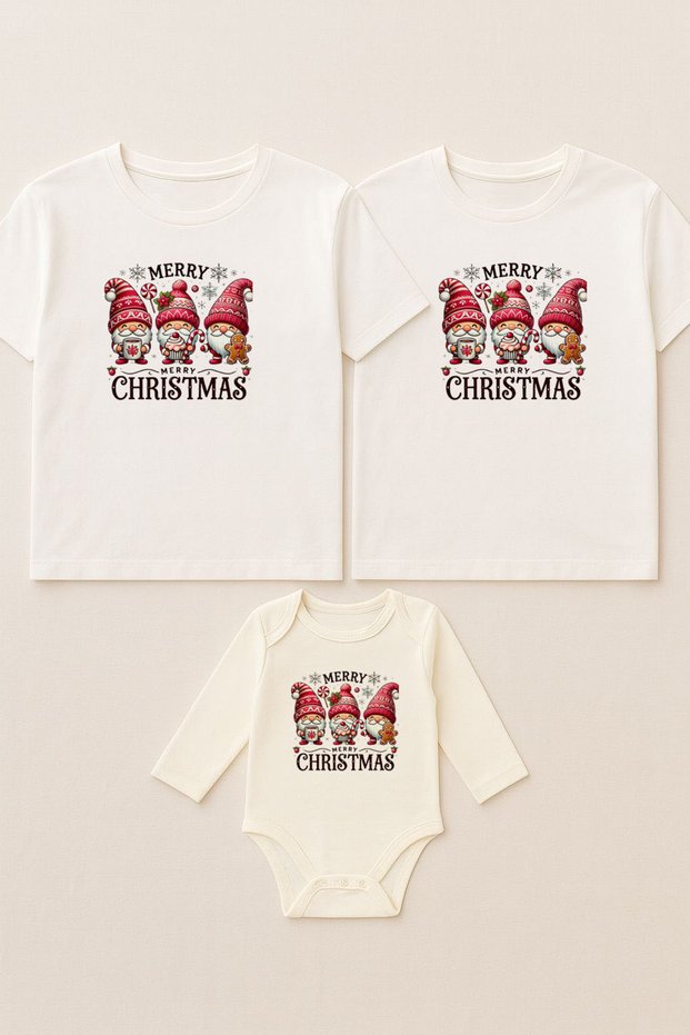 2026 New Year Christmas Santa Claus Christmas Printed Mother Father Baby Family T-Shirt Bodysuit Combination