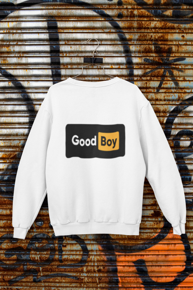 Good Boy Printed Cotton Long Sleeve 3 Yarn Sha Fleece-Lined Nisex Sweatshirt