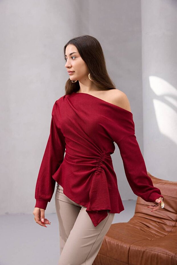 Royale Tek Omuz Drapeli Bluz - 3