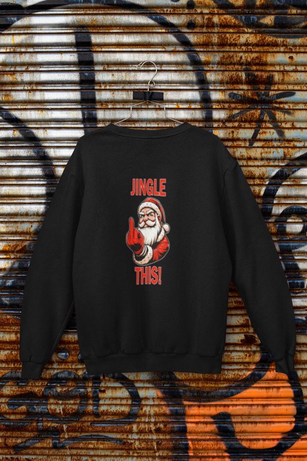 Jingle This Printed Cotton Long Sleeve 3 Thread Sha Fleece-Lined Nisex Sweatshirt