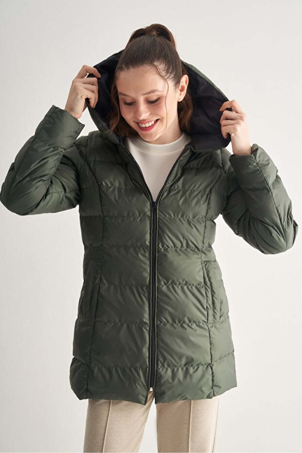 Kapüşonlu Uzun Mont - 3