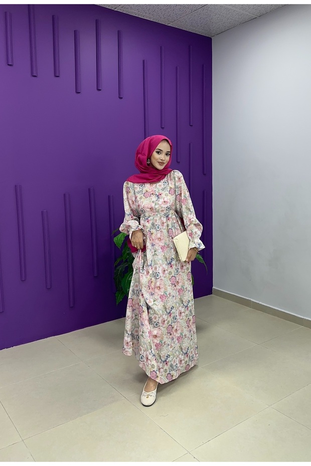 MODAL ELBİSE PEMBE - 3