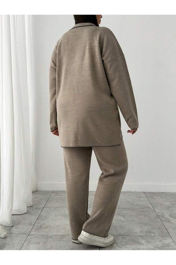 طقم تريكو رفيع مقاس كبير - 4