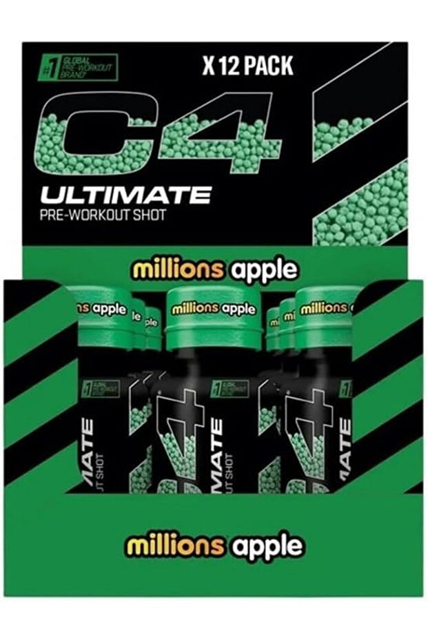 جرعة ما قبل التمرين C4 Ultimate، نكهة تفاح الملايين - 12 × 60 مل