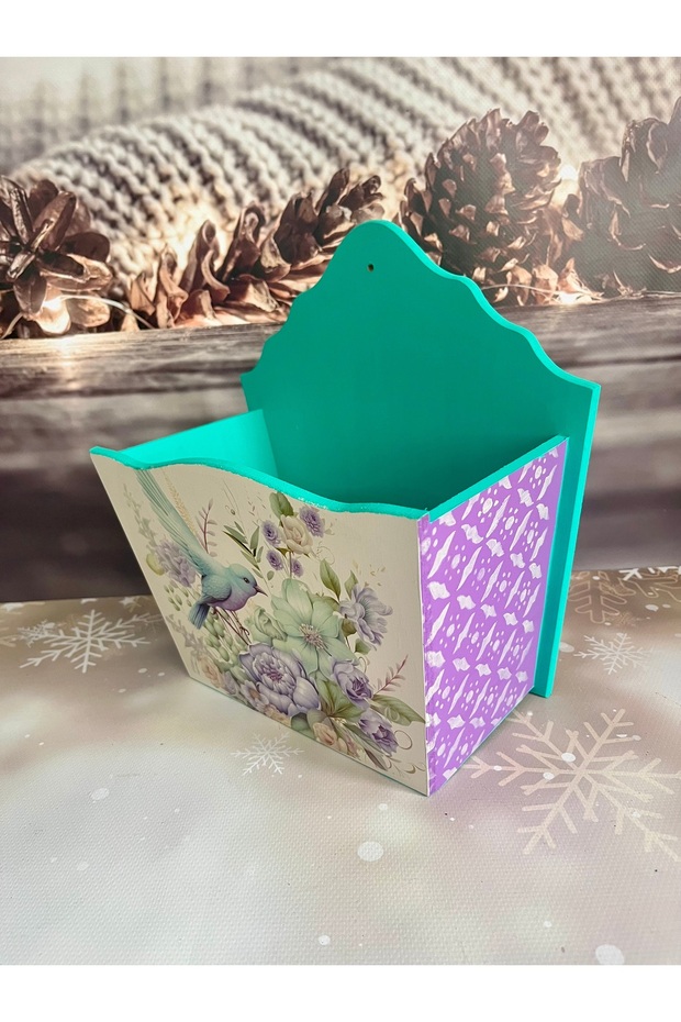 صندوق بريد خشبي بنقش طيور - 4