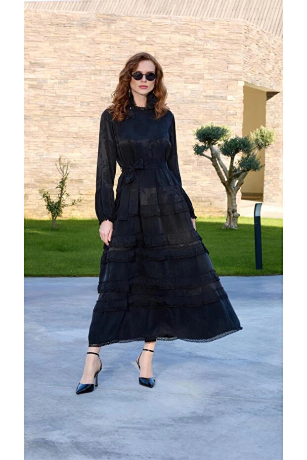 37818 Cupro Elbise - 7