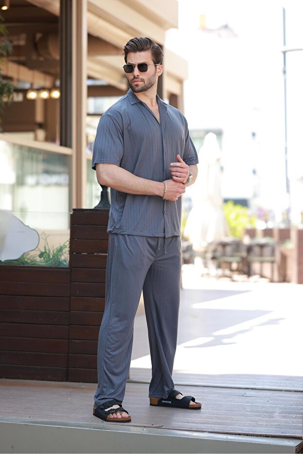 Füme Basic Erkek Gömlek Takım E7315 - 1