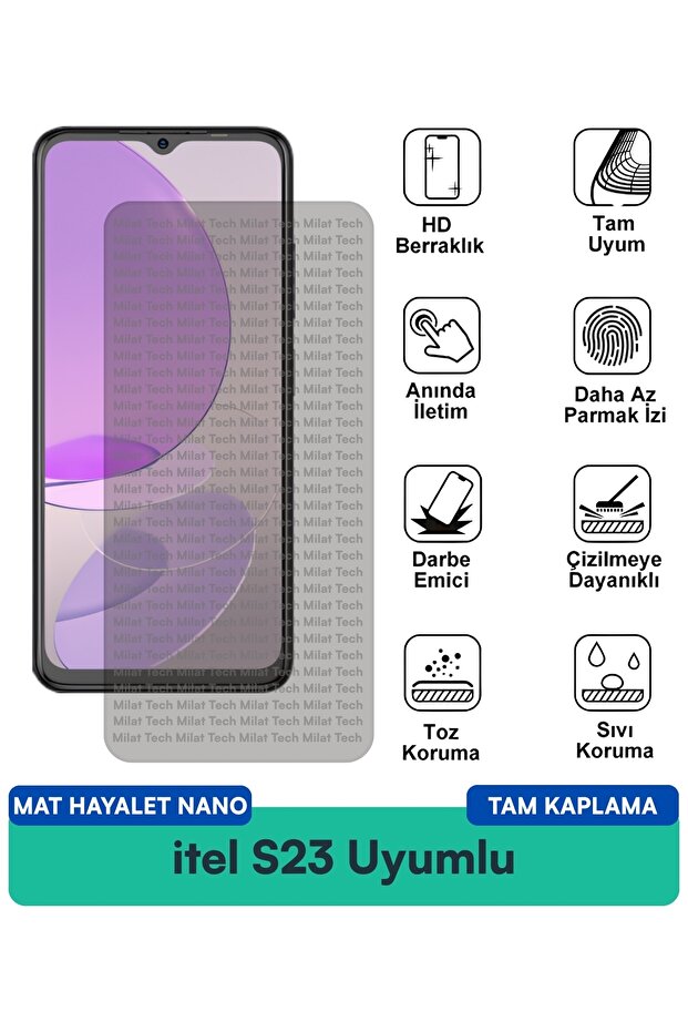 فيلم حماية الشاشة itel S23 Mat Hayalet Nano مقاوم للخدش ومقاوم للبقع