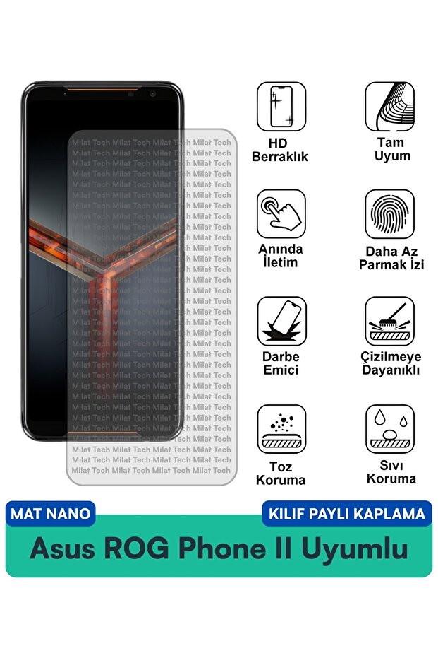 حافظة Asus ROG Phone 9 Pro Mat Nano متوافقة مع طبقة حماية الشاشة المضادة للخدش وتقليل الانعكاس وصديقة للعين