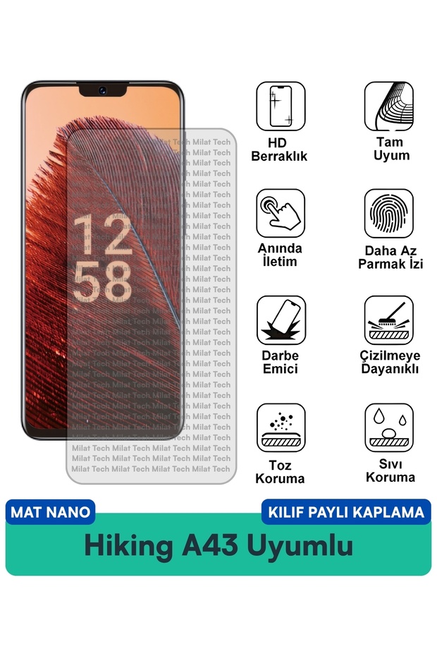 غطاء حماية للشاشة متوافق مع Hiking A43 Mat Nano Case، سطح غير لامع يقلل من إجهاد العين