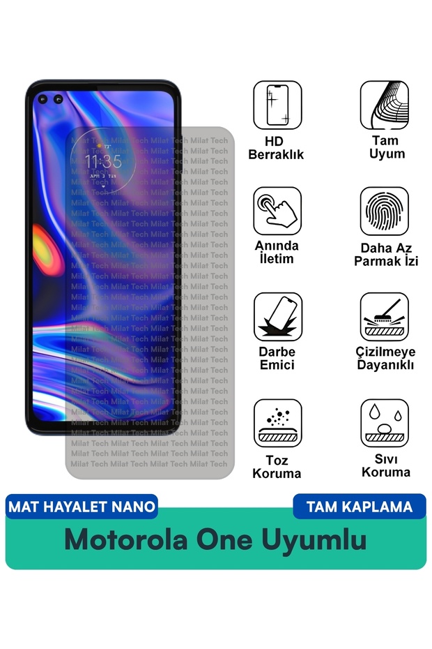 طبقة حماية للشاشة من Motorola One Matte Ghost Nano لحماية الخصوصية وسطح غير لامع