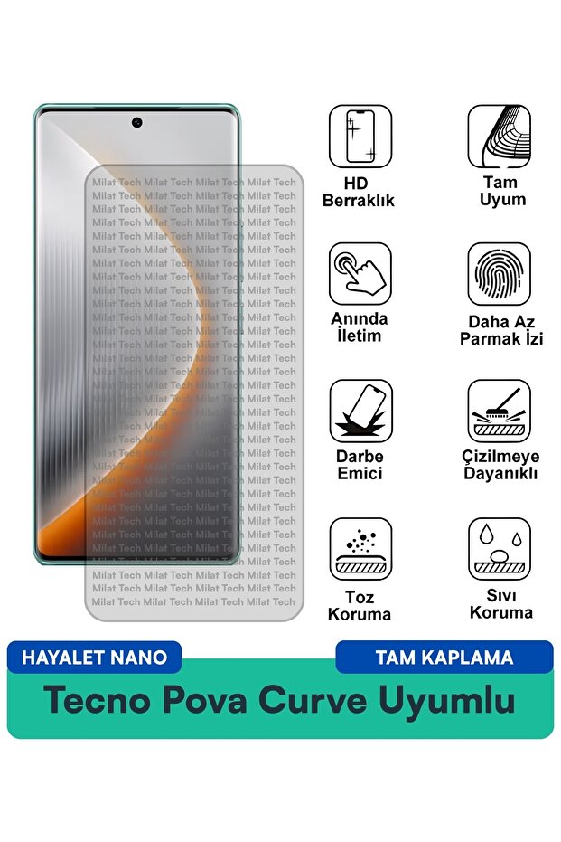 طبقة حماية للشاشة من Tecno Pova Curve Ghost Nano مقاومة للخدوش والبقع