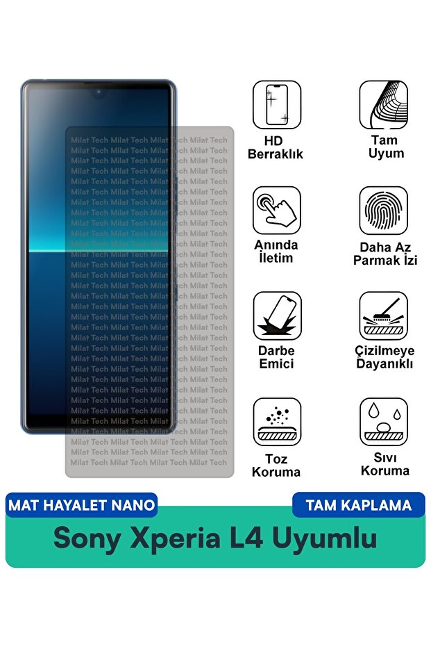 طبقة حماية للشاشة من سوني Xperia L4 Matte Ghost Nano تقلل من الانعكاسات ومقاومة للبقع