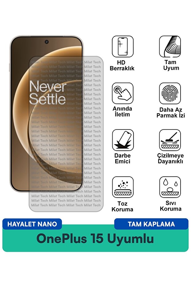 طبقة حماية للشاشة من OnePlus 15 Hayalet Nano مقاومة للخدش وحماية للخصوصية