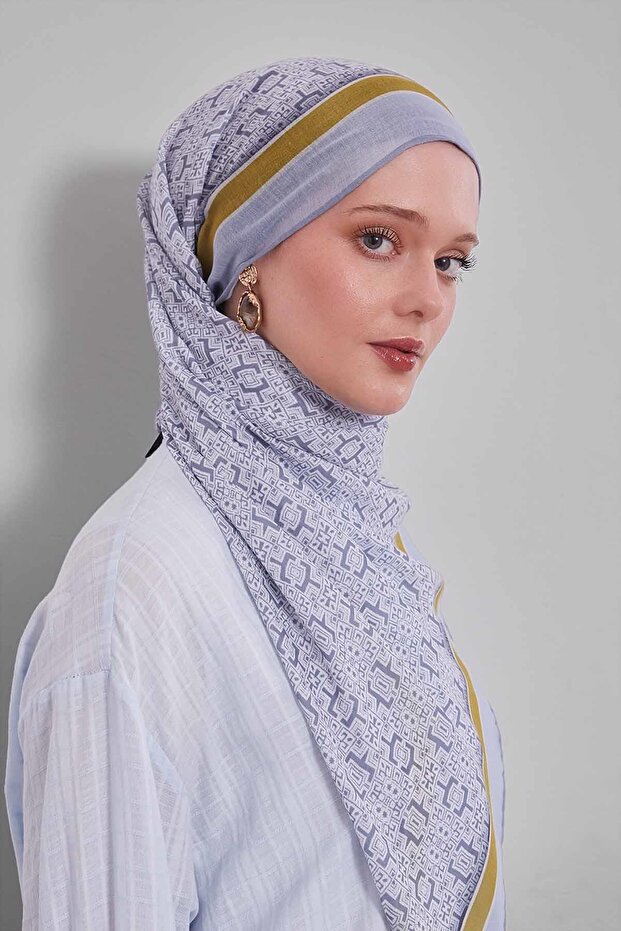 وشاح ناعم بنمط الأحجية الفضية - 2