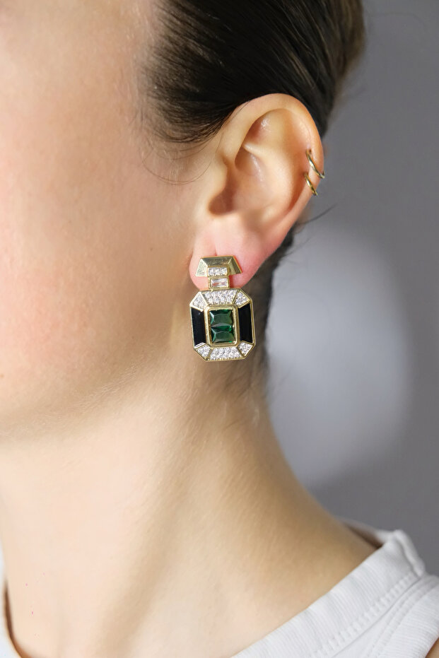 Yeşil Çelik Küpe - 3