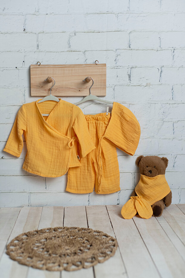 Newborn Kimono Set 7 Pieces 2 Layers Muslin