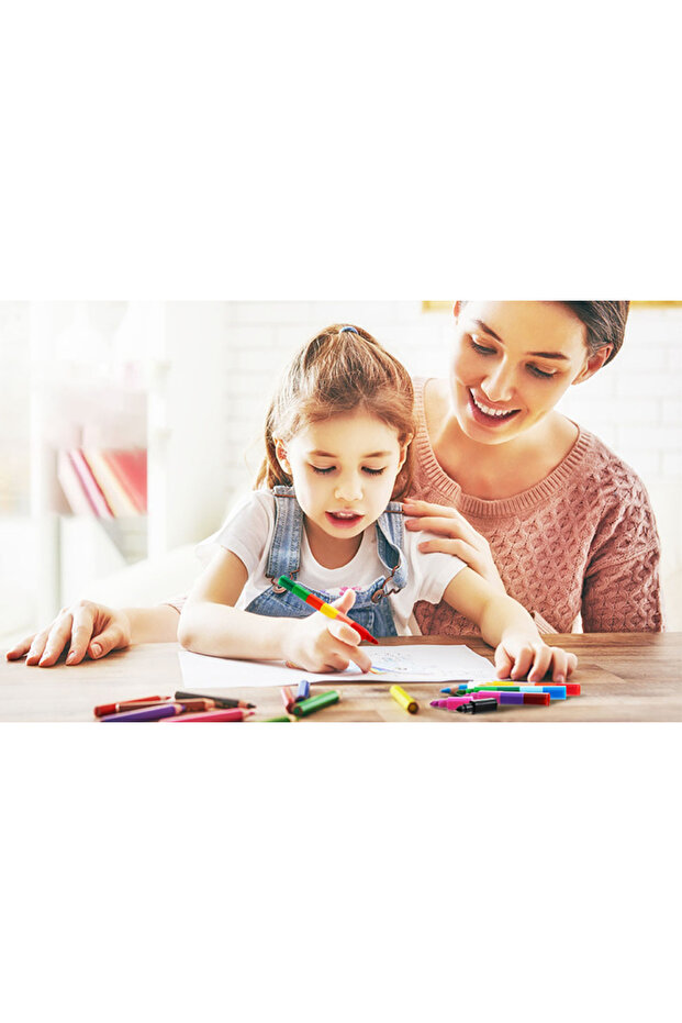 أقلام تلوين قابلة للتكديس، 12 قطعة، قابلة للبناء وملونة - 8