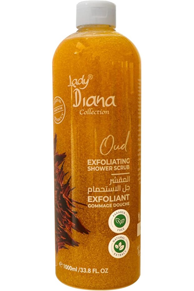 Oud Exfoliating Shower Scrub 1000ml - Deep Cleansing Body Wash with Scrub Beads