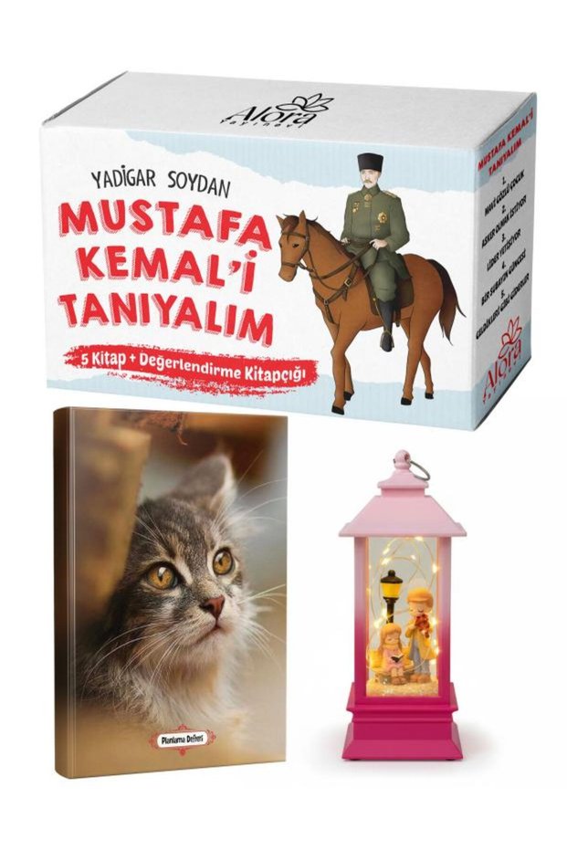 Mustafa Kemali Tanıyalım 5 Kitap - Minik Kedi Planlama Defteri and Melodi ve Huzur Fener Kar Küresi