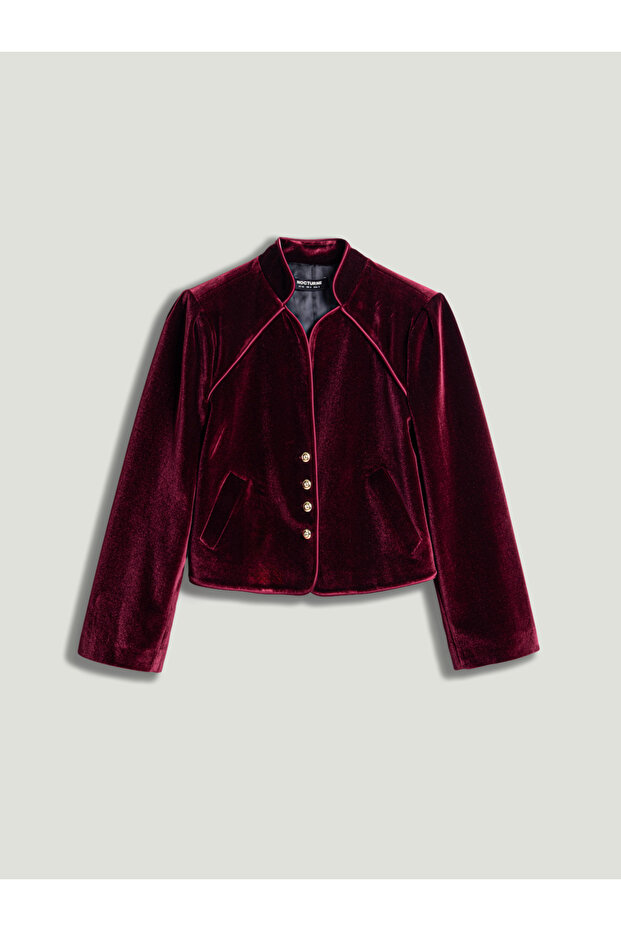 Kadife Crop Ceket - 6
