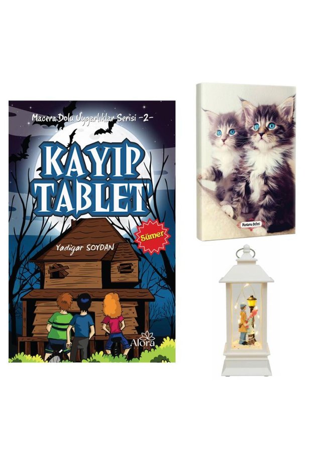 Lost Tablet - Maviş Kediler Planlama Defteri and Sokak Lambalı Aşk Fener Tipi Işıklı Kar Küresi