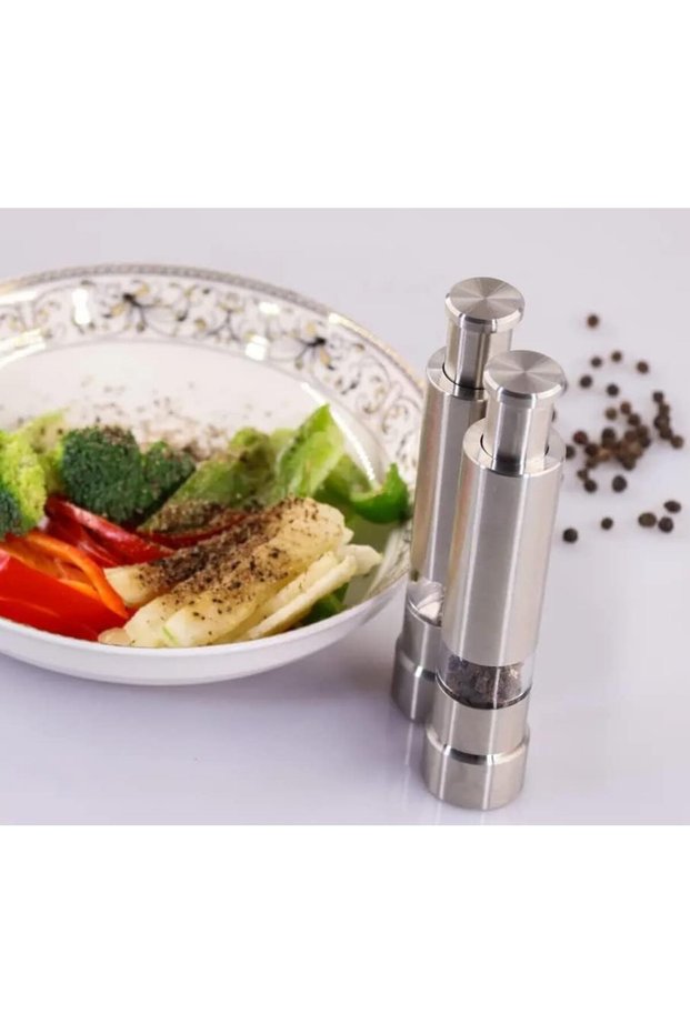 Steel Manual Press Pepper Salt Mill, Press Pepper Salt Grinder 1169806