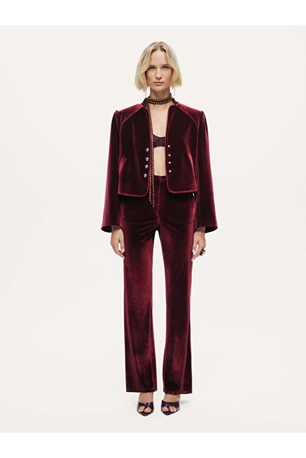 Kadife Crop Ceket - 2