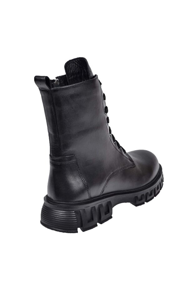 Hakiki Deri Postal Kadın Bot KMP-334704 SİYAH - 4